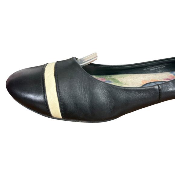 Born Devorah Womens Black Ivory Leather Slip On Ballet Flats Loafers Shoes sz 8 - Picture 5 of 16